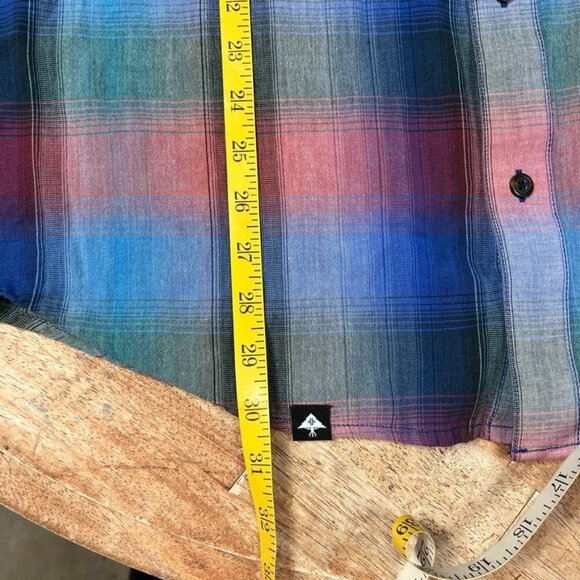 LRG Lifted Research Group Plaid Short Sleeve Button Shirt Men XL Skateboard Surf - Picture 7 of 9